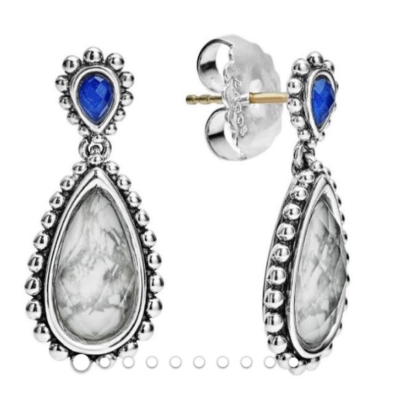 LAGOS SS Caviar Lapis Howlite Maya Teardrop Earrings - Picture 1 of 7